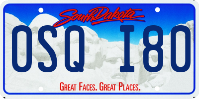 SD license plate 0SQI80