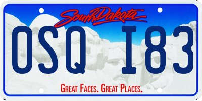 SD license plate 0SQI83