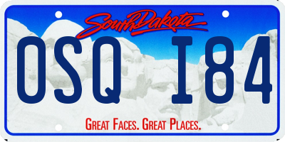 SD license plate 0SQI84