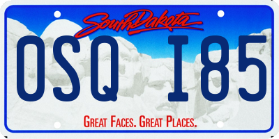SD license plate 0SQI85