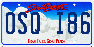 SD license plate 0SQI86
