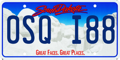 SD license plate 0SQI88