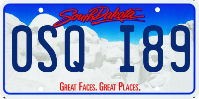 SD license plate 0SQI89