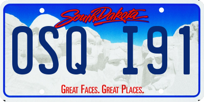 SD license plate 0SQI91