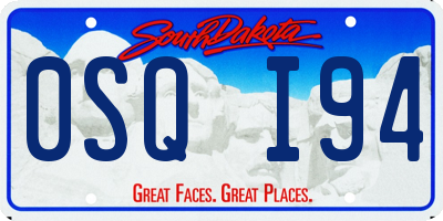 SD license plate 0SQI94