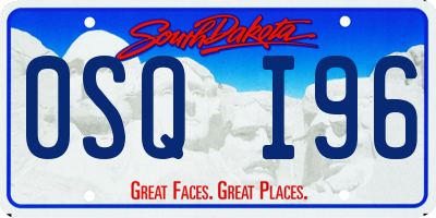 SD license plate 0SQI96