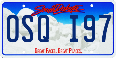 SD license plate 0SQI97