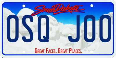 SD license plate 0SQJ00