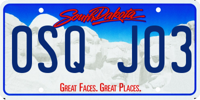 SD license plate 0SQJ03