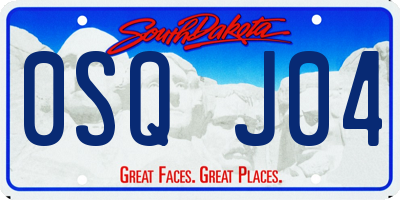 SD license plate 0SQJ04