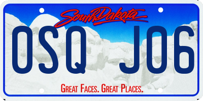 SD license plate 0SQJ06