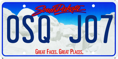 SD license plate 0SQJ07