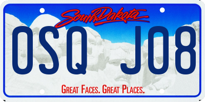 SD license plate 0SQJ08