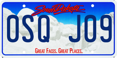 SD license plate 0SQJ09