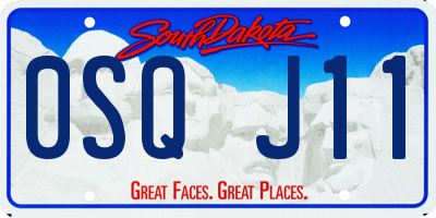 SD license plate 0SQJ11