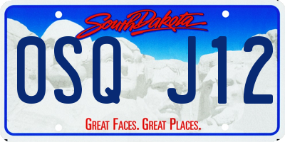 SD license plate 0SQJ12