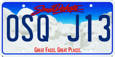SD license plate 0SQJ13