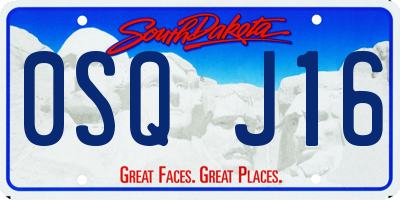 SD license plate 0SQJ16