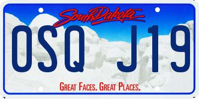 SD license plate 0SQJ19