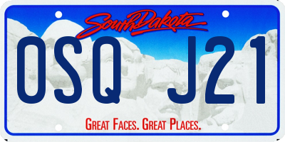 SD license plate 0SQJ21