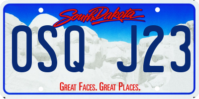 SD license plate 0SQJ23