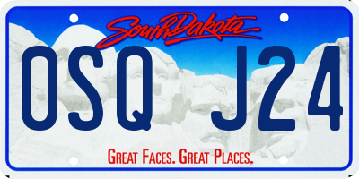 SD license plate 0SQJ24