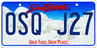 SD license plate 0SQJ27