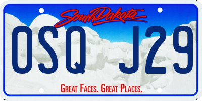 SD license plate 0SQJ29