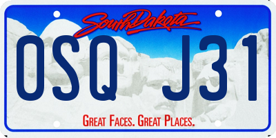 SD license plate 0SQJ31