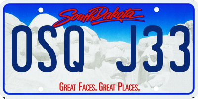 SD license plate 0SQJ33