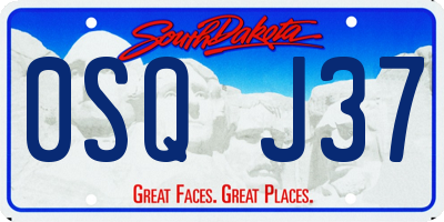 SD license plate 0SQJ37