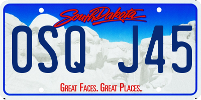 SD license plate 0SQJ45