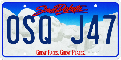 SD license plate 0SQJ47
