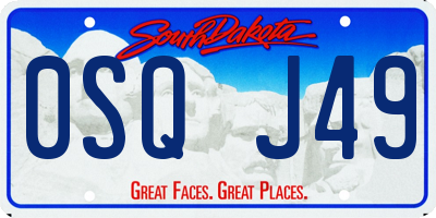 SD license plate 0SQJ49