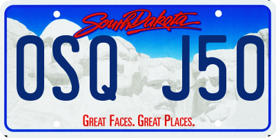 SD license plate 0SQJ50