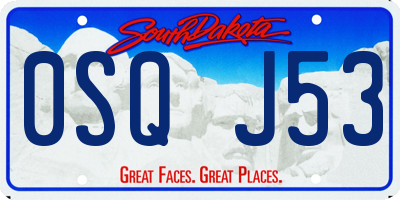 SD license plate 0SQJ53
