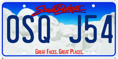 SD license plate 0SQJ54