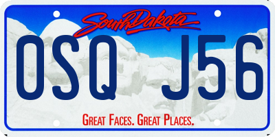 SD license plate 0SQJ56