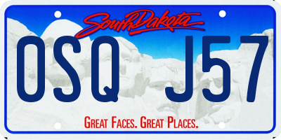 SD license plate 0SQJ57