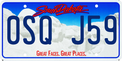 SD license plate 0SQJ59