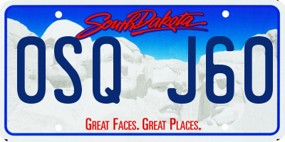 SD license plate 0SQJ60