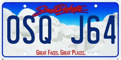 SD license plate 0SQJ64