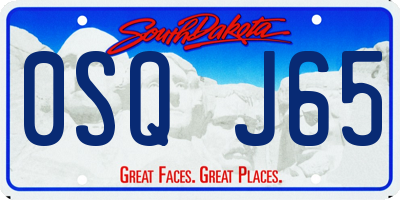 SD license plate 0SQJ65