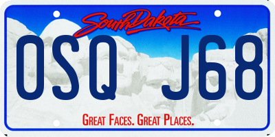 SD license plate 0SQJ68