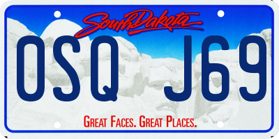 SD license plate 0SQJ69