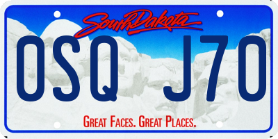 SD license plate 0SQJ70