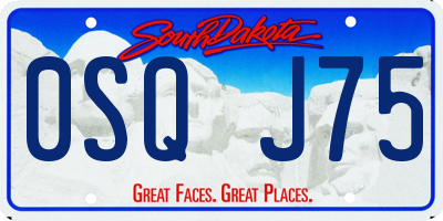 SD license plate 0SQJ75