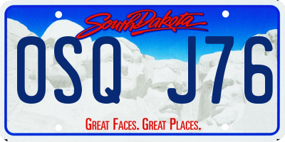 SD license plate 0SQJ76