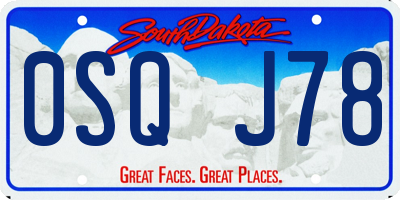 SD license plate 0SQJ78