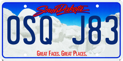 SD license plate 0SQJ83